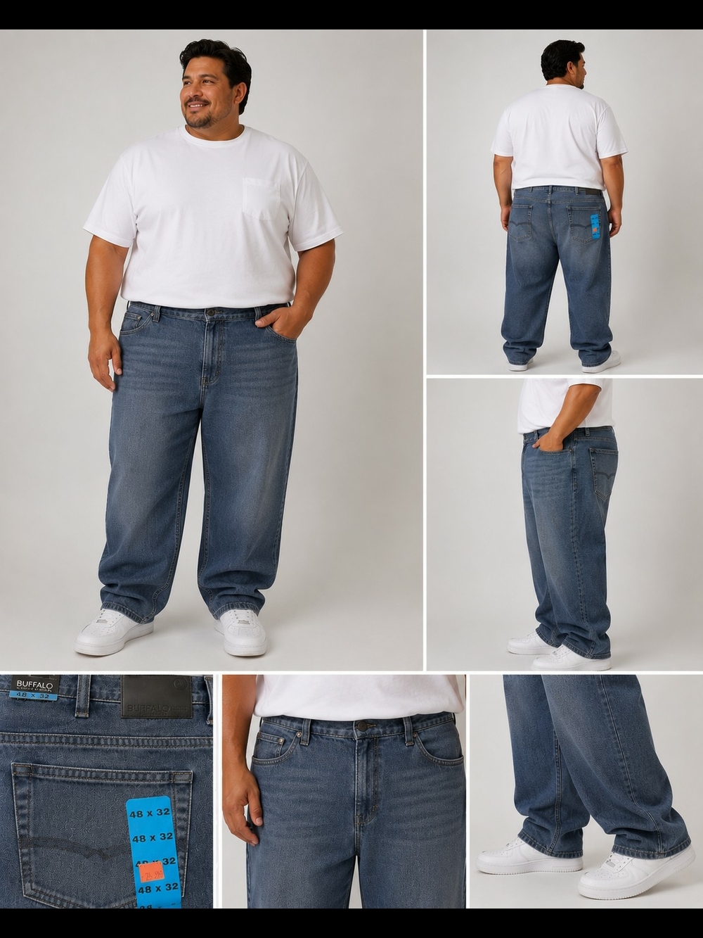 8 Pants Of Buffalo David Bitton Men’s Relaxed Jeans in Medium Blue Wash
